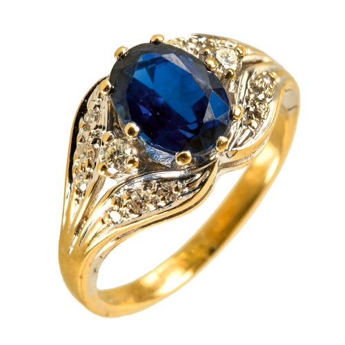 SAPHIR-DIAMANT-RING : Bucherer, Luzern (DOBIASCHOFSKY AUKTIONEN AG)