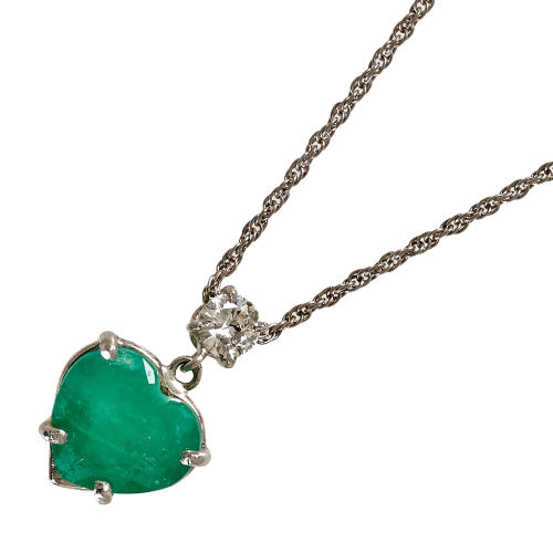 SMARAGD-BRILLANT-ANH�NGER MIT KETTE : (DOBIASCHOFSKY AUKTIONEN AG)