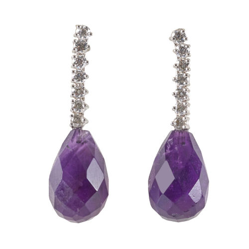 AMETHYST-BRILLANT-OHRH�NGER : (DOBIASCHOFSKY AUKTIONEN AG)