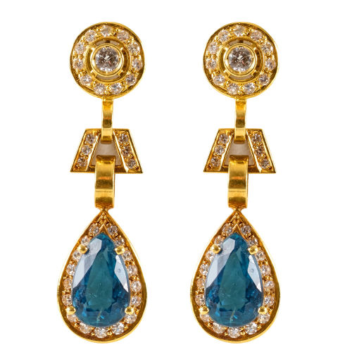 TURMALIN-DIAMANT-OHRSCHRAUBEN : Wohl Bucherer, Luzern (DOBIASCHOFSKY AUKTIONEN AG)