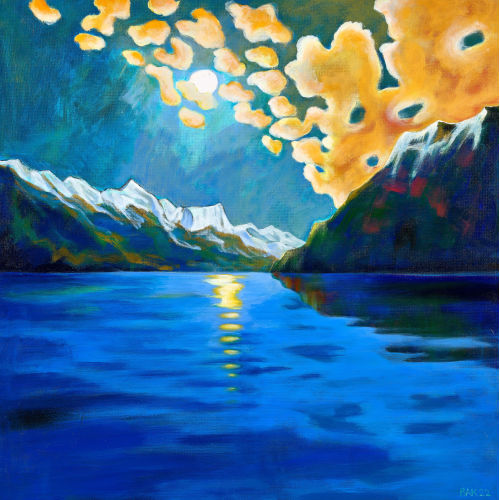 BEAT A.) BAK (EIGTL. KRAPF : 'Mondnacht am Brienzersee' (DOBIASCHOFSKY AUKTIONEN AG)