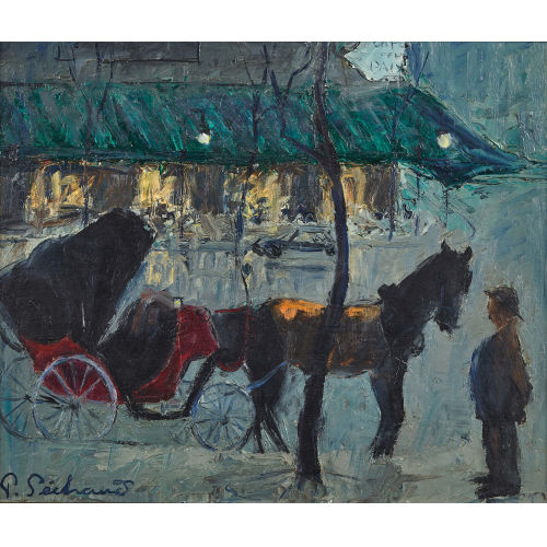 PAUL S�CHAUD : Kalesche am Strassenrand (DOBIASCHOFSKY AUKTIONEN AG)