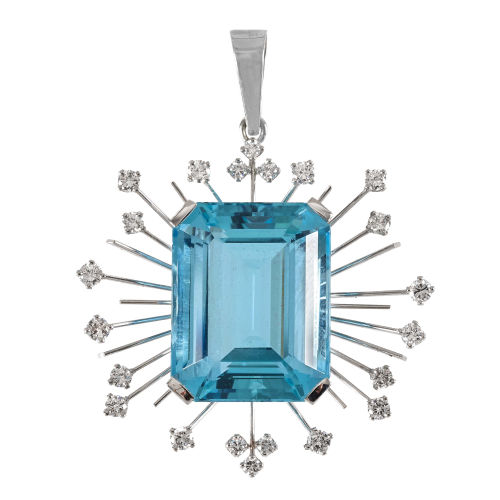 AQUAMARIN-BRILLANT-ANH�NGER : (DOBIASCHOFSKY AUKTIONEN AG)