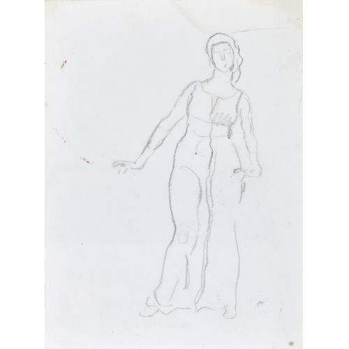 FERDINAND HODLER : Studie zu stehender Frau (DOBIASCHOFSKY AUKTIONEN AG)