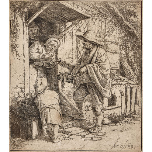ADRIAEN JANSZ. VAN OSTADE : 'Der Brillenh�ndler' (DOBIASCHOFSKY AUKTIONEN AG)