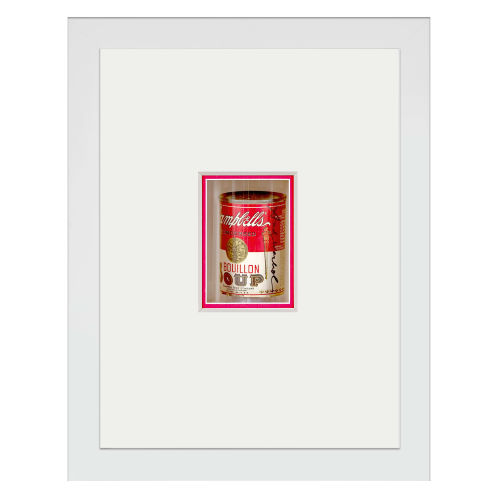 ANDY WARHOL : Autogramm auf Campbell's Bouillon-Suppendose (DOBIASCHOFSKY AUKTIONEN AG)