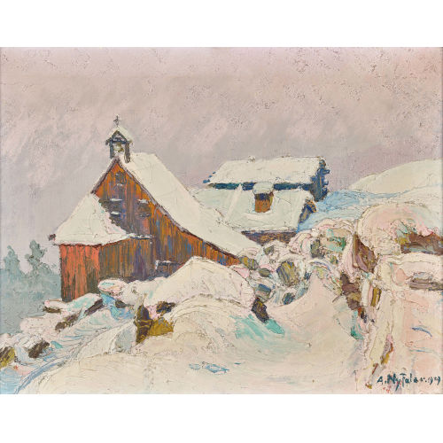 ALBERT NYFELER : Verschneites Bergdorf (DOBIASCHOFSKY AUKTIONEN AG)