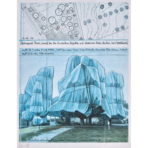 CHRISTO) CHRISTO (EIGTL. JAVACHEFF : 'Wrapped Trees / project for the Fondation Beyeler and Berower Park, Riehen, Switzerland' (DOBIASCHOFSKY AUKTIONEN AG)