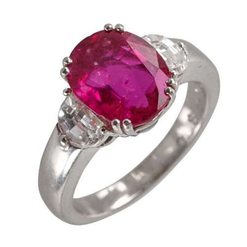 RUBIN-DIAMANT-RING : T�nnler, Z�rich (DOBIASCHOFSKY AUKTIONEN AG)