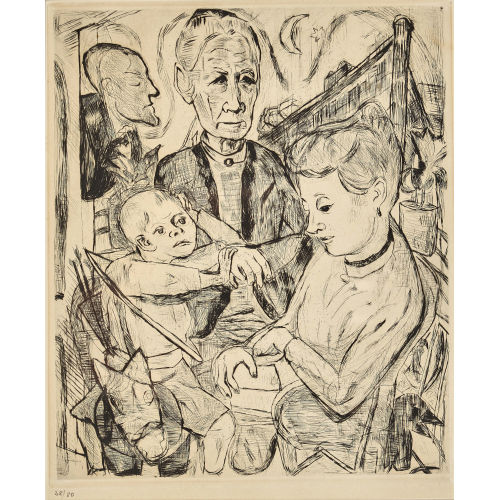 MAX BECKMANN : 'Familienszene (Familie Beckmann)' (DOBIASCHOFSKY AUKTIONEN AG)