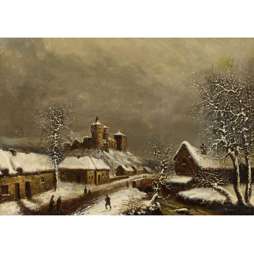 LOUIS CLAUDE MALLEBRANCHE : Paysage hivernal � la citadelle (DOBIASCHOFSKY AUKTIONEN AG)