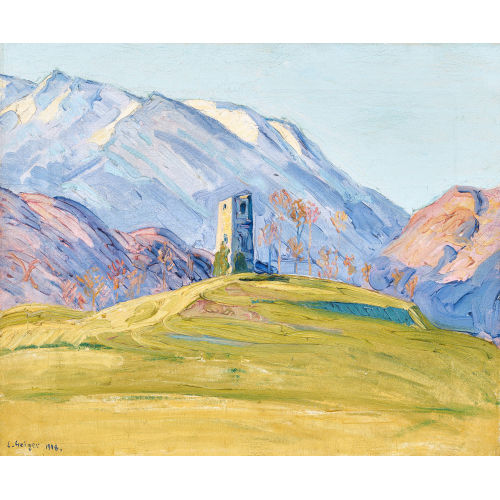 ERNST SAMUEL GEIGER : Fr�hlingslandschaft mit Roccolo (DOBIASCHOFSKY AUKTIONEN AG)