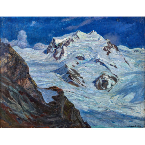 HANS BEAT WIELAND : 'Mondnacht am Monte Rosa' (DOBIASCHOFSKY AUKTIONEN AG)