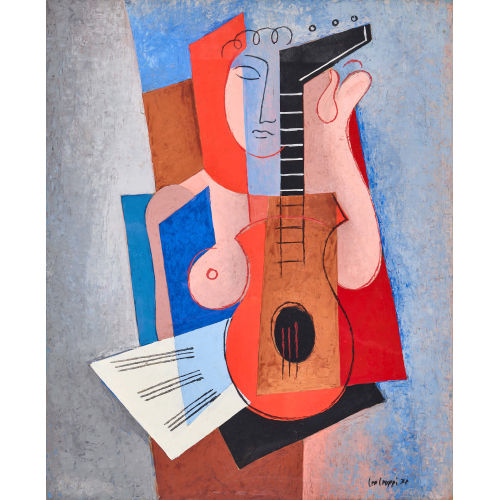 LEO LEUPPI : Frau mit Gitarre (DOBIASCHOFSKY AUKTIONEN AG)