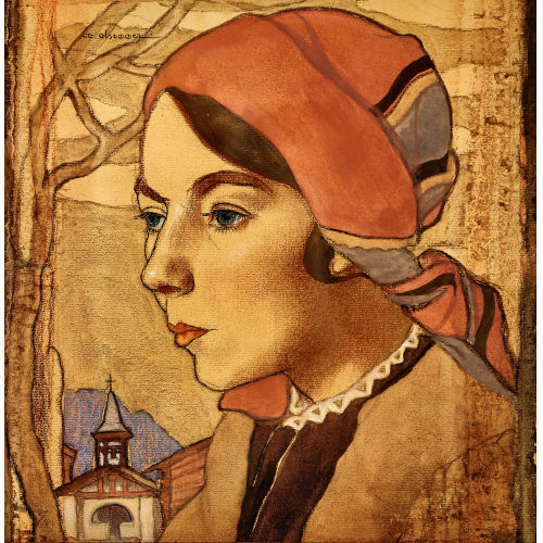 CHARLES-CLOS OLSOMMER : Portrait d'une valaisanne (DOBIASCHOFSKY AUKTIONEN AG)