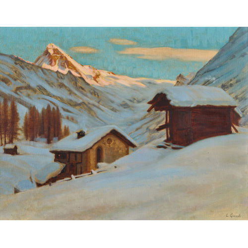 LOUIS CAMILLE GIANOLI : 'Val Ferp�cle en Hiver' (DOBIASCHOFSKY AUKTIONEN AG)