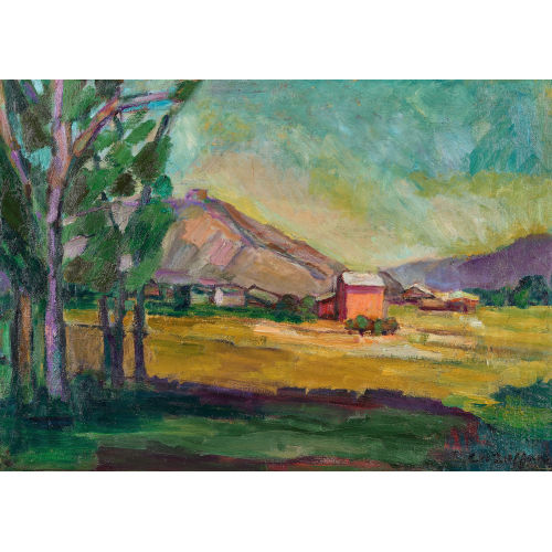 CHRISTIANE ZUFFEREY : 'Paysage de Sierre - Maison rose' (DOBIASCHOFSKY AUKTIONEN AG)