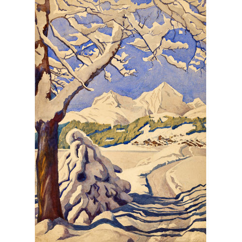 PLINIO COLOMBI : Winterweg bei St. Moritz (DOBIASCHOFSKY AUKTIONEN AG)