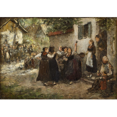 BENJAMIN I VAUTIER : Dorffest mit Bauernm�dchen (DOBIASCHOFSKY AUKTIONEN AG)