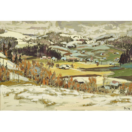 ERNST BAUMANN : H�gelige Landschaft im Vorfr�hling (DOBIASCHOFSKY AUKTIONEN AG)