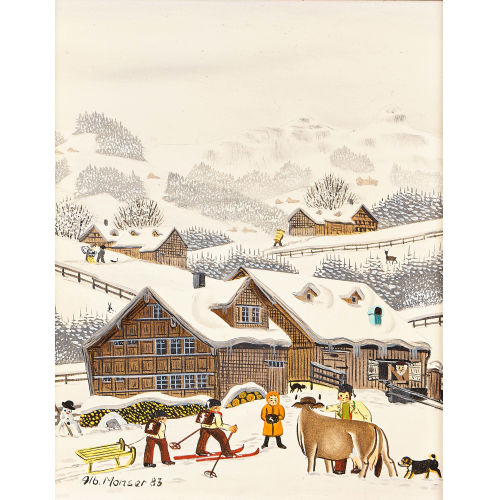 ALBERT MANSER : 'Winter mit F�hnern, Kamor, Hoher Kasten' (DOBIASCHOFSKY AUKTIONEN AG)