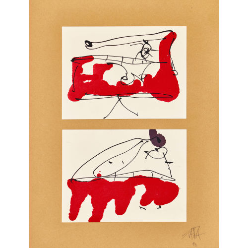 ANTONIO SAURA : 'Deux t�tes 1 / Montage no 88' (DOBIASCHOFSKY AUKTIONEN AG)