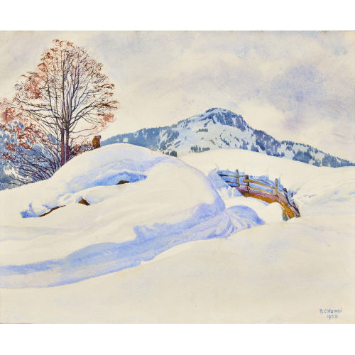 PLINIO COLOMBI : Sonnige Winterlandschaft (DOBIASCHOFSKY AUKTIONEN AG)