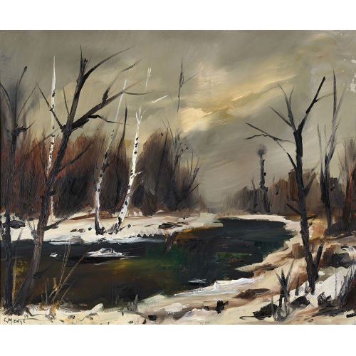 CHARLES MENGE : Winterliche Flusspartie (DOBIASCHOFSKY AUKTIONEN AG)