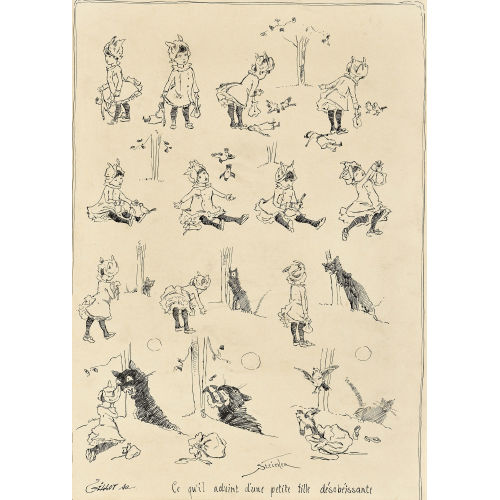 TH�OPHILE-ALEXANDRE STEINLEN : 'Ce qu'il advint d'une petite fille d�sob�issante' (DOBIASCHOFSKY AUKTIONEN AG)