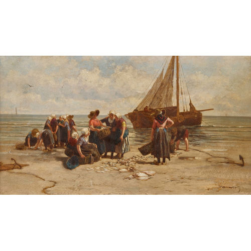 BERNARDUS JOHANNES BLOMMERS : Fischerfrauen am Strand (DOBIASCHOFSKY AUKTIONEN AG)