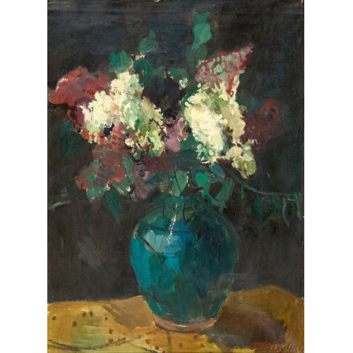 OTTO WYLER : Flieder in blauer Vase (DOBIASCHOFSKY AUKTIONEN AG)