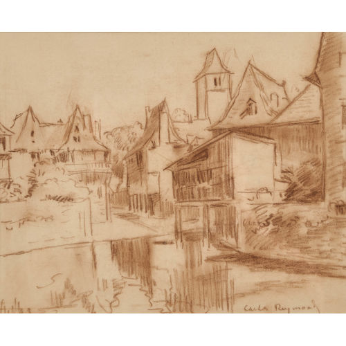 CARLOS REYMOND : Le village (DOBIASCHOFSKY AUKTIONEN AG)