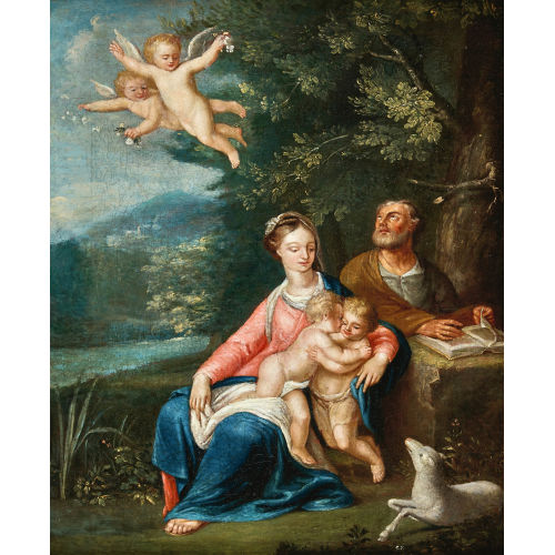 JOHANNES I ROTTENHAMMER : Josef und Maria mit Jesuskind und Johannesknaben (DOBIASCHOFSKY AUKTIONEN AG)