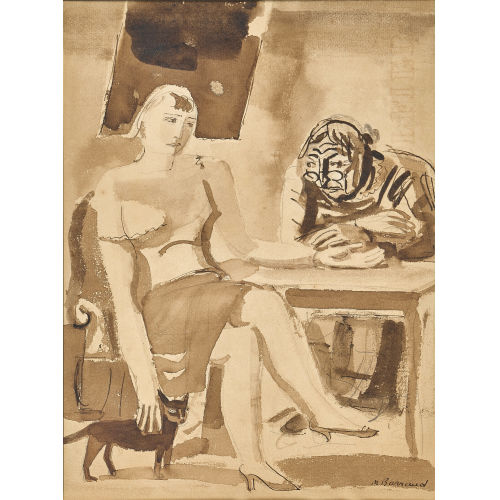 MAURICE BARRAUD : Mann und Frau am Tisch (DOBIASCHOFSKY AUKTIONEN AG)