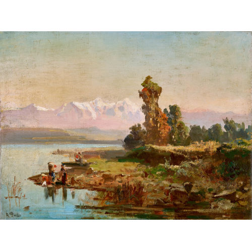 AMBROGIO PREDA : Lavandaie al Lago di Lugano (DOBIASCHOFSKY AUKTIONEN AG)