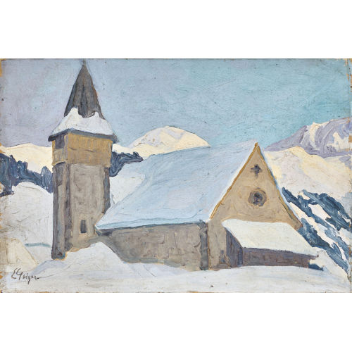 ERNST SAMUEL GEIGER : Winterlandschaft mit Kapelle (DOBIASCHOFSKY AUKTIONEN AG)