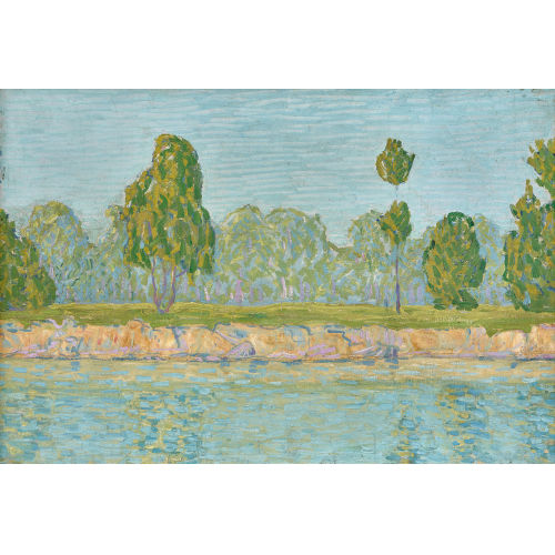 ERNST SAMUEL GEIGER : Sonnige Uferlandschaft (DOBIASCHOFSKY AUKTIONEN AG)