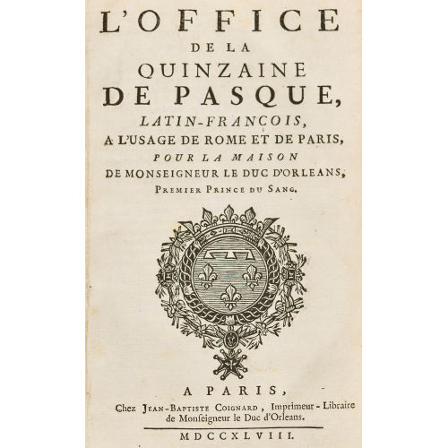 18. JH. FRANKREICH : 'L'office de la quinzaine de Pasque, latin-fran�ais...' (DOBIASCHOFSKY AUKTIONEN AG)