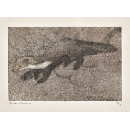 ROBERT HAINARD : 'Fouine au clair de lune sur le toit de la sacristie' (DOBIASCHOFSKY AUKTIONEN AG)
