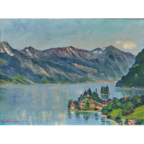 LOUIS D�RR : Blick auf Iseltwald am Brienzersee (DOBIASCHOFSKY AUKTIONEN AG)