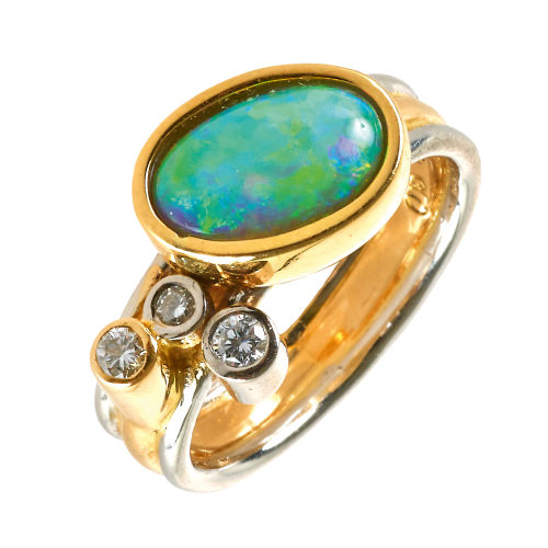 OPAL-BRILLANT-RING : (DOBIASCHOFSKY AUKTIONEN AG)