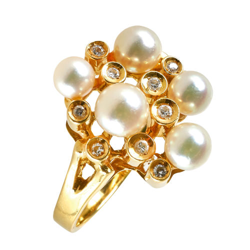PERLEN-BRILLANT-RING : (DOBIASCHOFSKY AUKTIONEN AG)