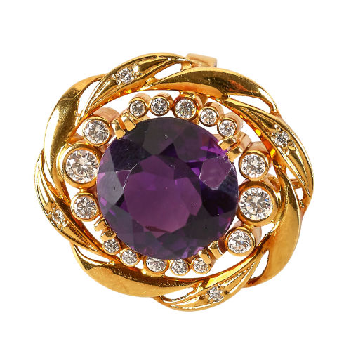 AMETHYST-BRILLANT-ANH�NGER : (DOBIASCHOFSKY AUKTIONEN AG)