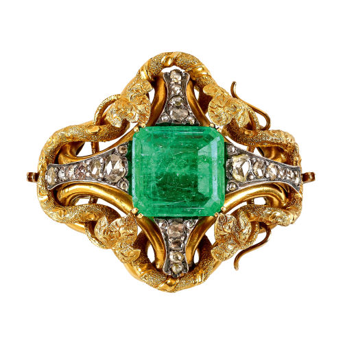 SMARAGD-DIAMANT-COLLIERSCHLOSS : (DOBIASCHOFSKY AUKTIONEN AG)