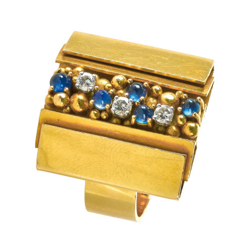 SAPHIR-BRILLANT-RING : Othmar Zschaler, Bern (DOBIASCHOFSKY AUKTIONEN AG)
