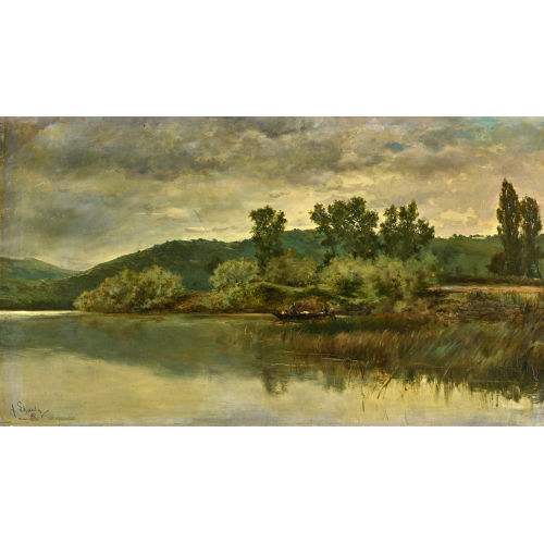 AGUST�N LHARDY GARRIGUES : Flusslandschaft mit Ruderboot (DOBIASCHOFSKY AUKTIONEN AG)
