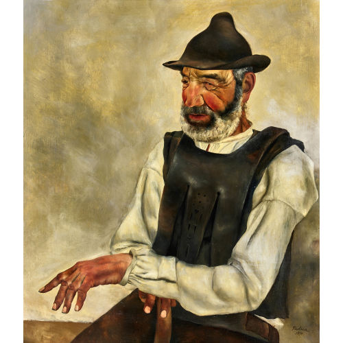 PAUL MATTHIAS VON PADUA : Sitzender Bauer mit Gehstock (DOBIASCHOFSKY AUKTIONEN AG)