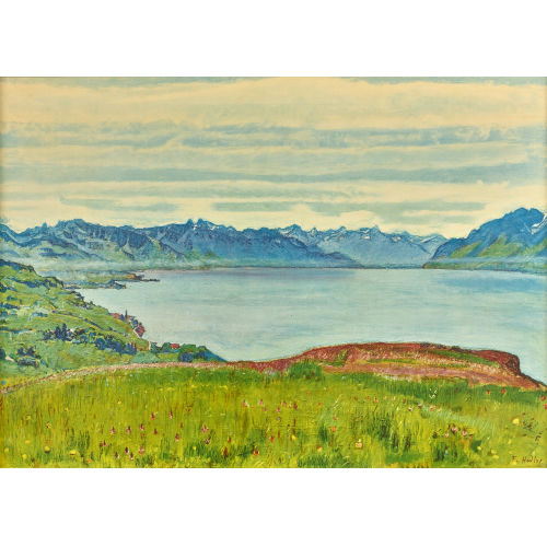 FERDINAND HODLER : 'Genfersee, Blick gegen das Wallis' (DOBIASCHOFSKY AUKTIONEN AG)