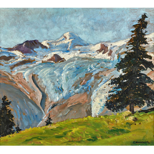 EDMUND WUNDERLICH : 'Lauterbrunnental mit Breithorn' (DOBIASCHOFSKY AUKTIONEN AG)