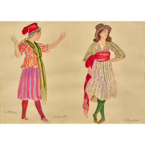 ERNEST BI�LER : Deux femmes en costume (DOBIASCHOFSKY AUKTIONEN AG)